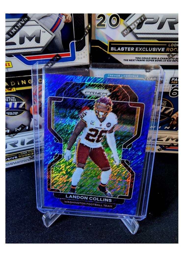 2021 Panini Prizm Base Set Landon Collins Blue Shimmer #215 card