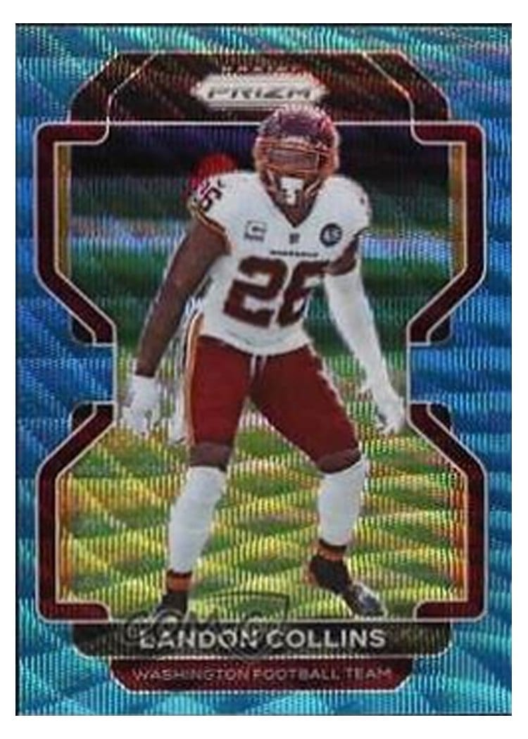 2021 Panini Prizm Base Set Landon Collins Blue Wave Prizm #215 card