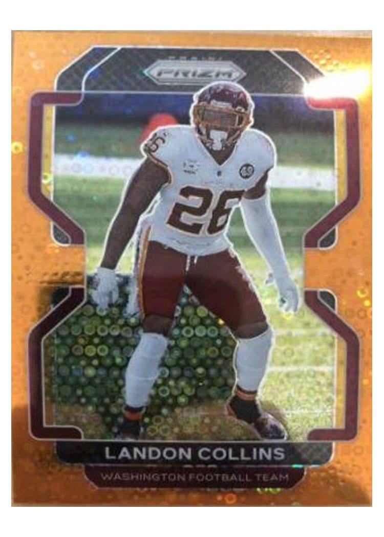 2021 Panini Prizm Base Set Landon Collins Orange Disco Prizm #215 card