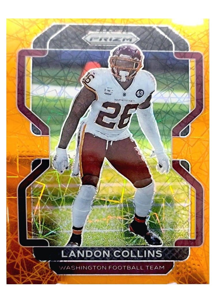2021 Panini Prizm Base Set Landon Collins Orange Lazer Prizm #215 card