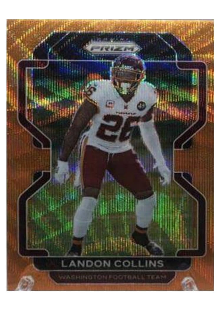 2021 Panini Prizm Base Set Landon Collins Orange Wave Prizm #215 card