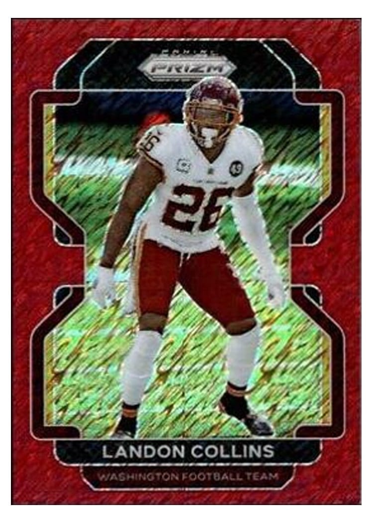 2021 Panini Prizm Base Set Landon Collins Red Shimmer #215 card