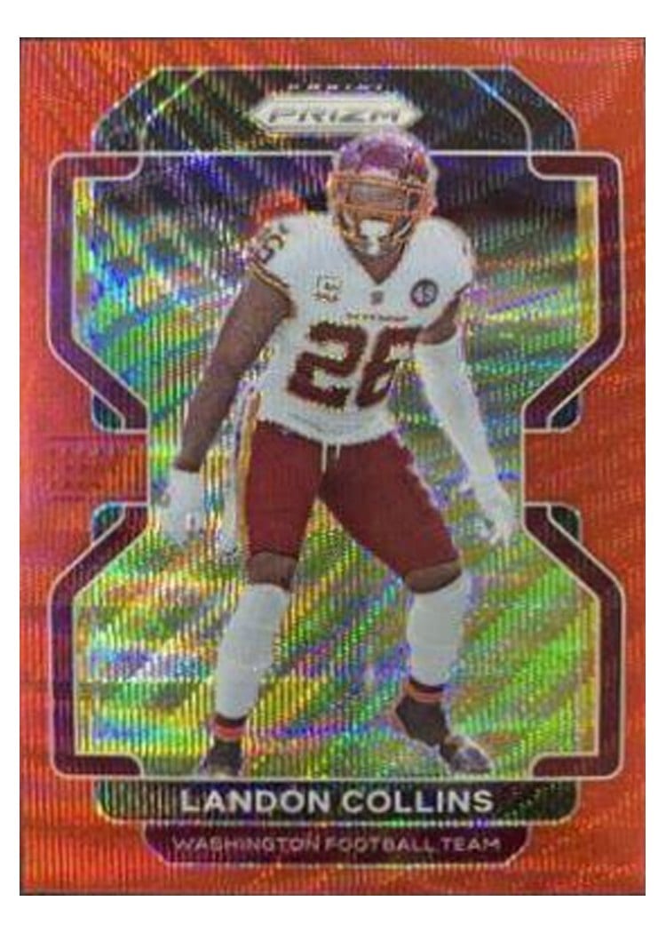 2021 Panini Prizm Base Set Landon Collins Red Wave Prizm #215 card