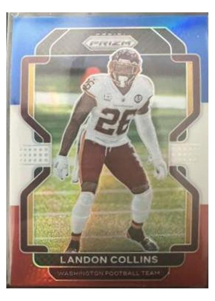 2021 Panini Prizm Base Set Landon Collins Red White and Blue Prizm #215 card