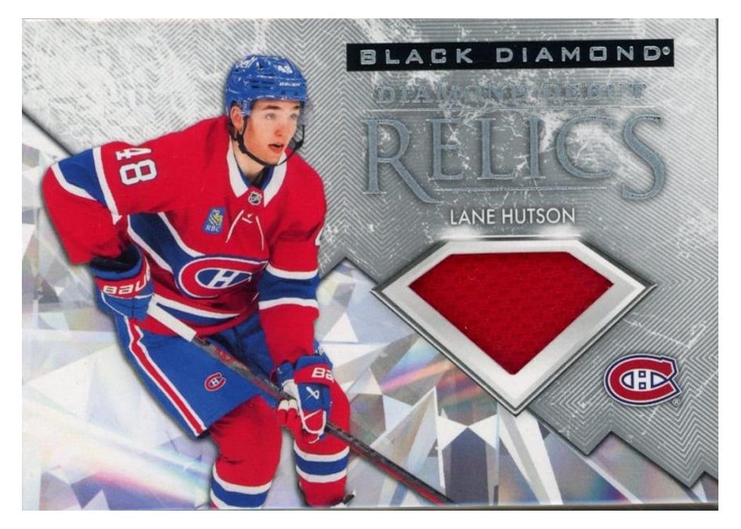 2024-25 Upper Deck Black Diamond Diamond Debut Relics Jersey Lane Hutson #DD-LH card