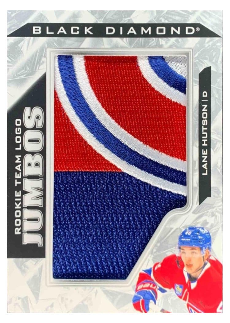 2024-25 Upper Deck Black Diamond Rookie Team Logo Jumbo Puzzle Patch Lane Hutson #RTL-LH card