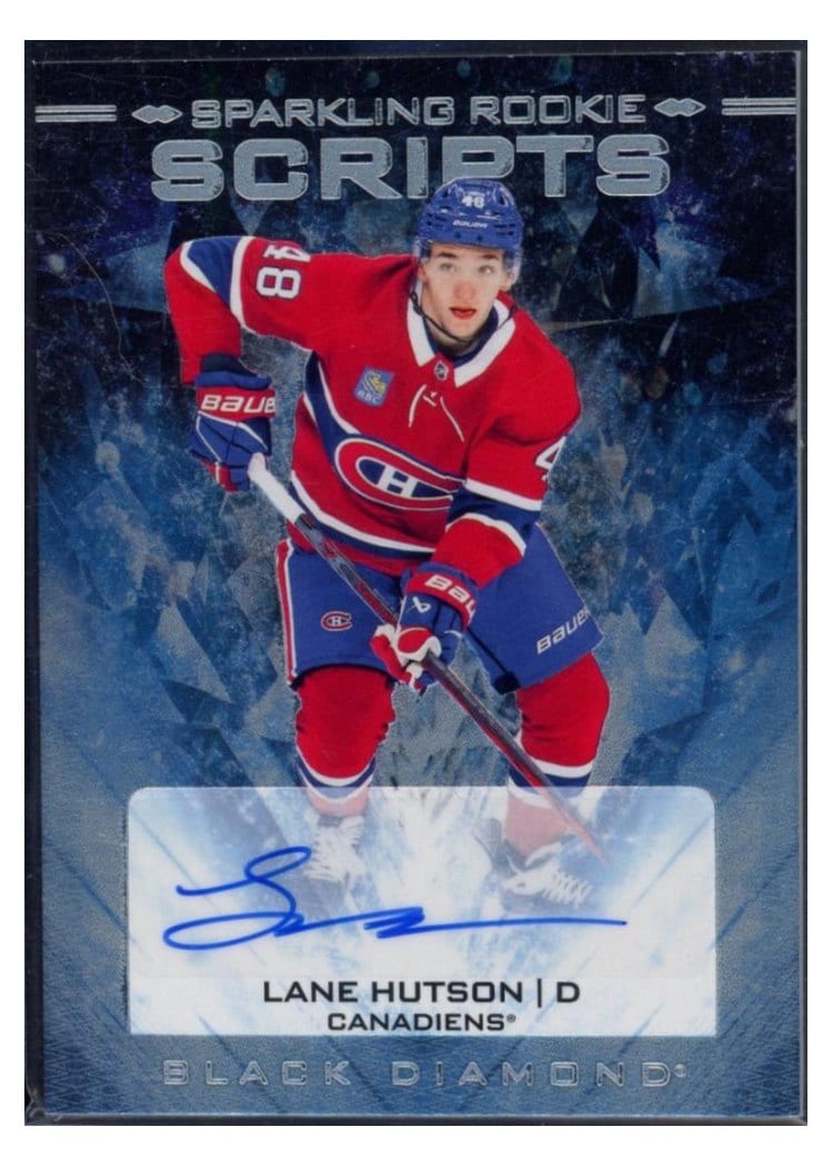 2024-25 Upper Deck Black Diamond Sparkling Rookie Scripts Lane Hutson #SRS-LH