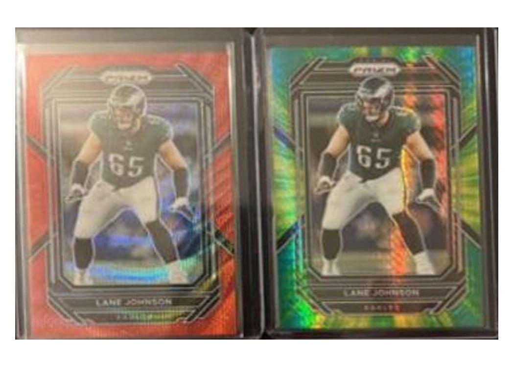 2022 Panini Prizm Base Set Lane Johnson Red Wave #239 card