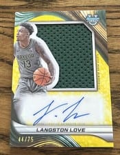 2024-25 Bowman's Best University Prospect Jumbo Relic Autographs Langston Love #PJRA-LL card
