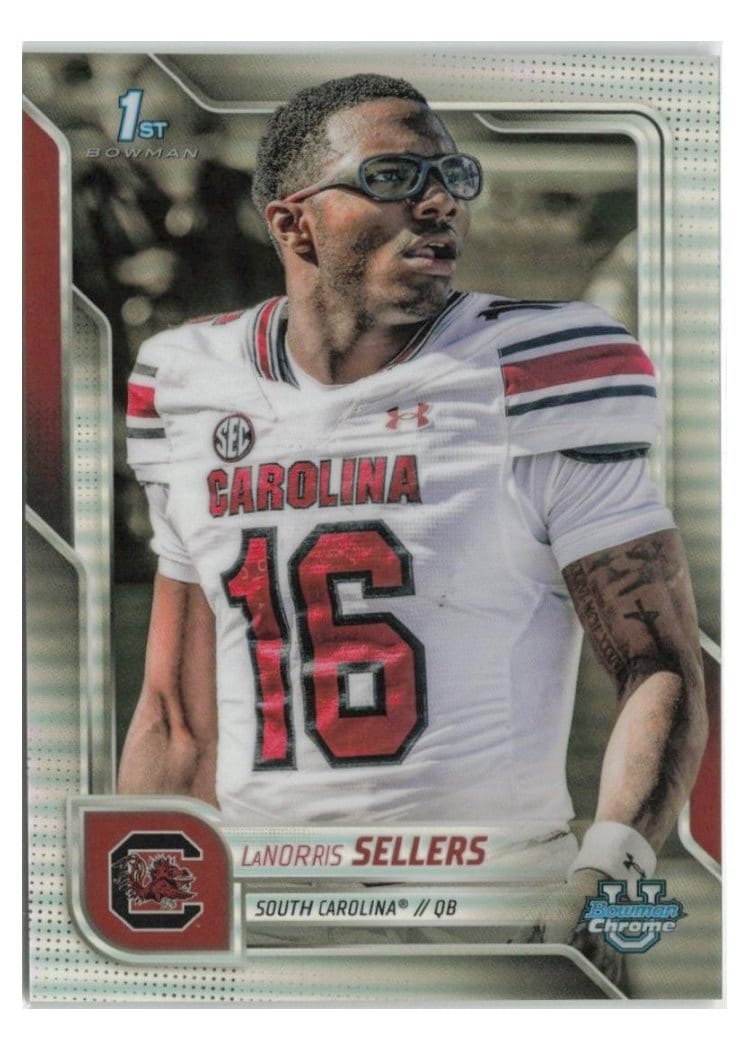2025 Bowman University Chrome Base Image Variation Refractor LaNorris Sellers #SP-2 card