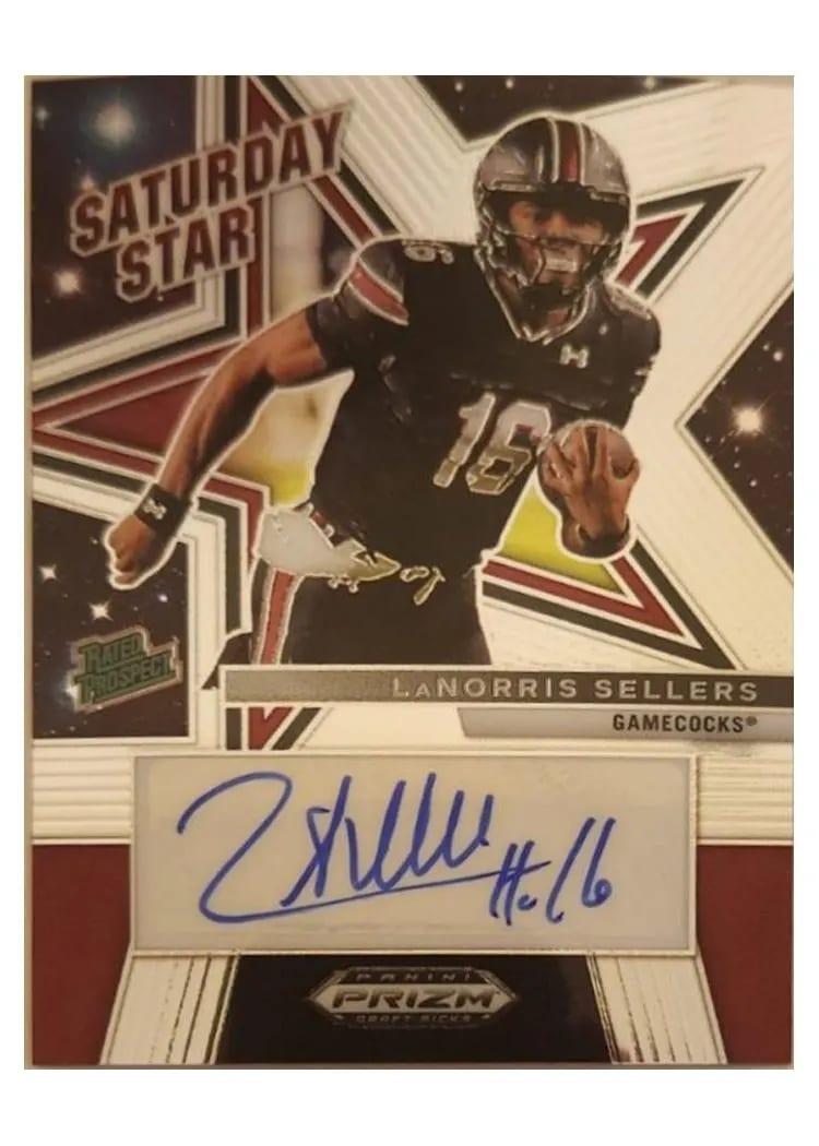 2025 Panini Prizm Draft Picks Saturday Star Signature LaNorris Sellers #SSS-LSS card