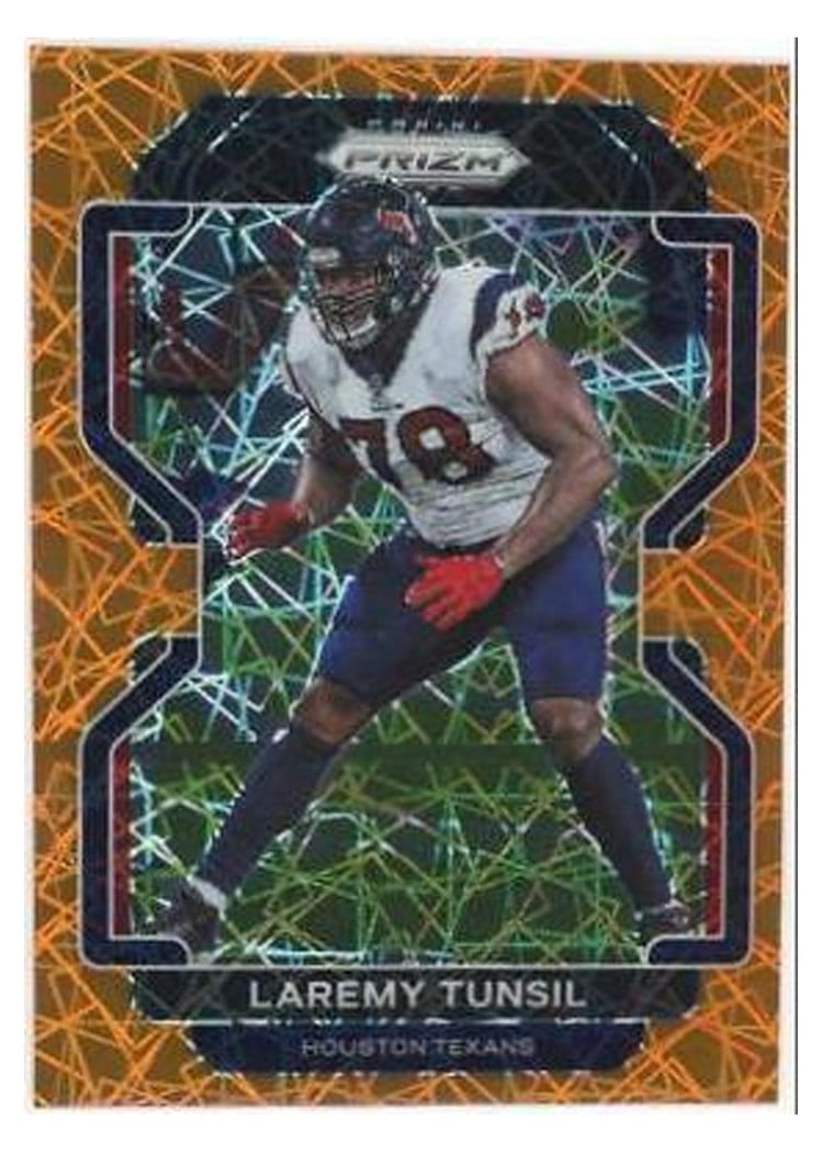 2021 Panini Prizm Base Set Laremy Tunsil Orange Lazer Prizm #34 card