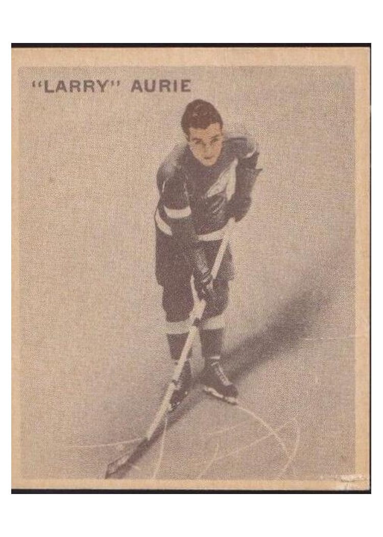 1933 World Wide Gum Ice Kings Larry Aurie #59 card