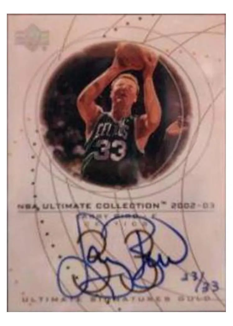 2002 Ultimate Collection Signatures Larry Bird #LB-S card