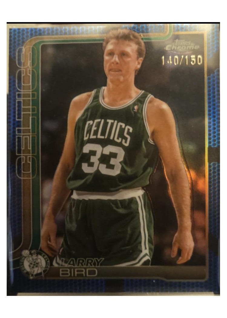 2025 Topps Chrome Larry Bird Blue Basketball Refractor #243 card