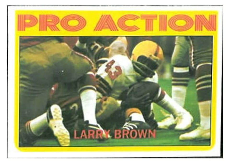 1972 Topps Larry Brown In Action #342 card