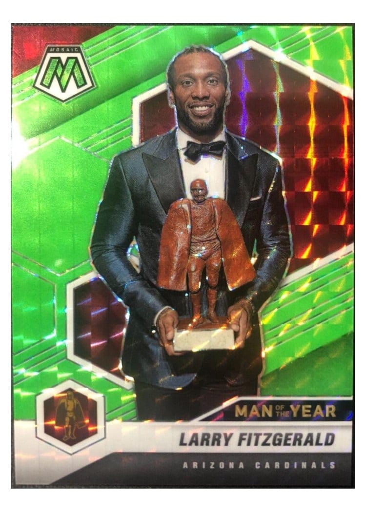 2021 Panini Mosaic Base Set Larry Fitzgerald Green Fluorescent #269 card
