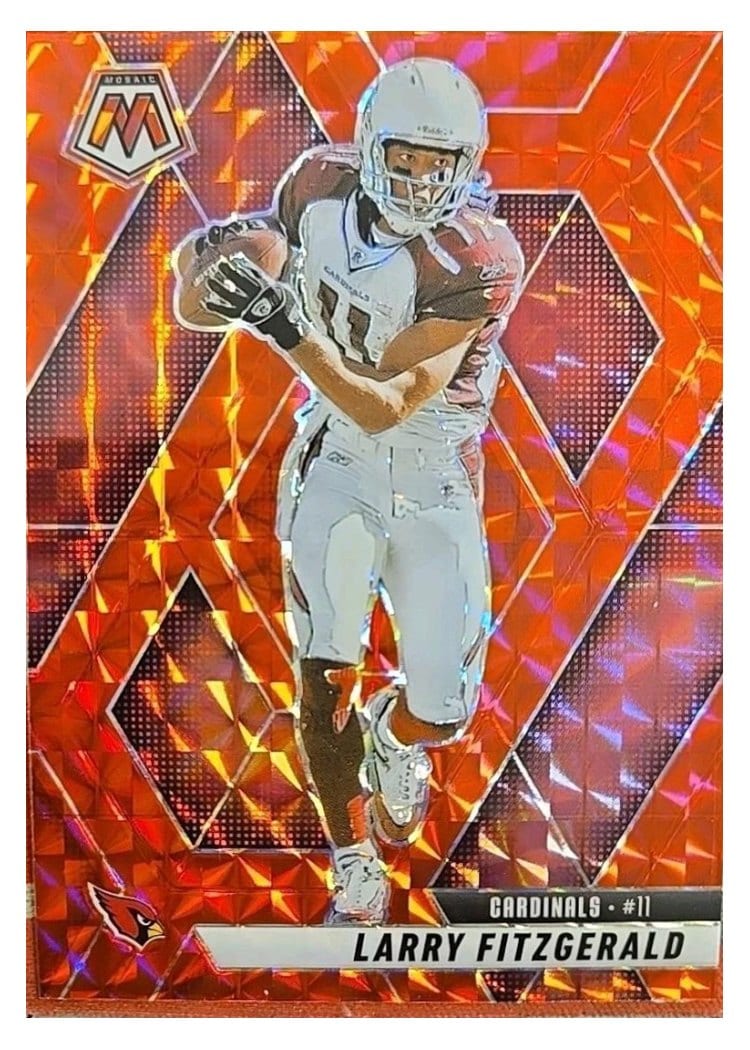 2025 Panini Mosaic Base Set Larry Fitzgerald Red Sparkle #47 card