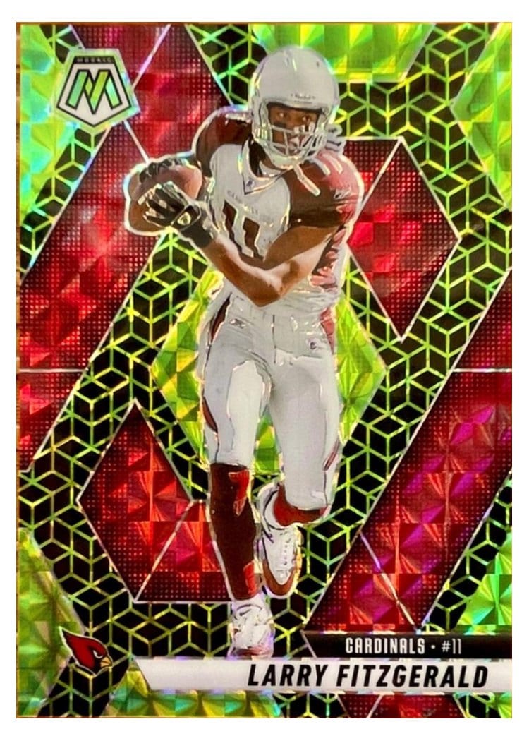2025 Panini Mosaic Base Set Larry Fitzgerald Green Spectris #47 card