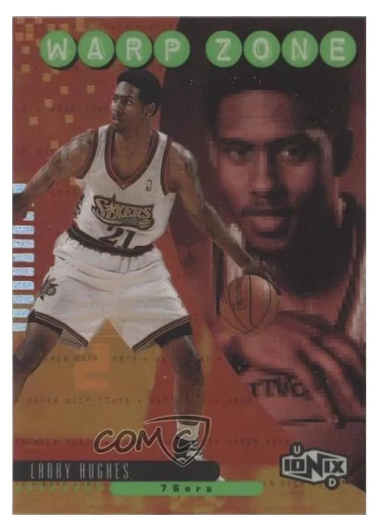 1998 Upper Deck Ionix Warp Zone Larry Hughes #Z9 card