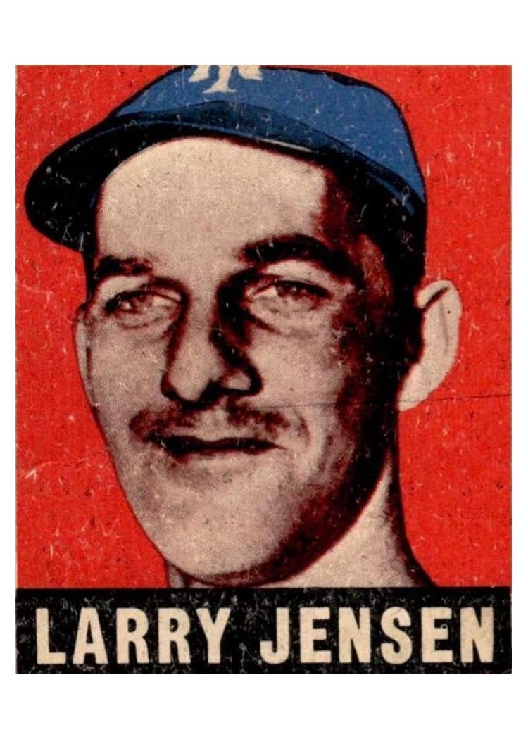 1948 Leaf Larry Jensen #56 card