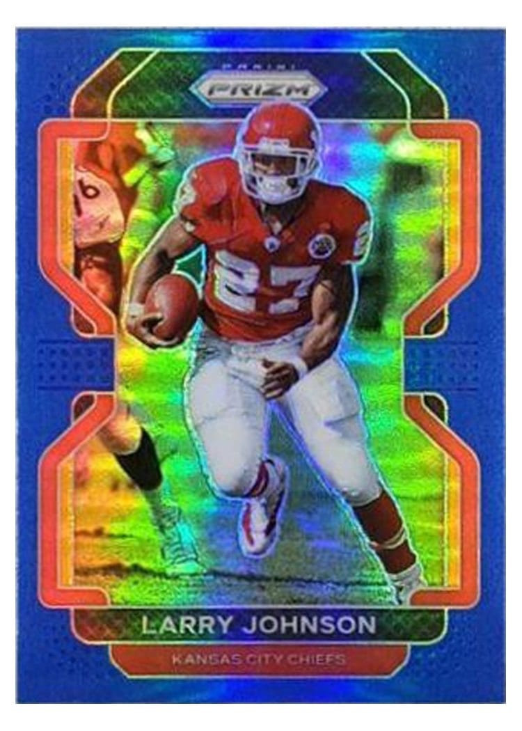 2021 Panini Prizm Base Set Larry Johnson Blue Prizm #196 card