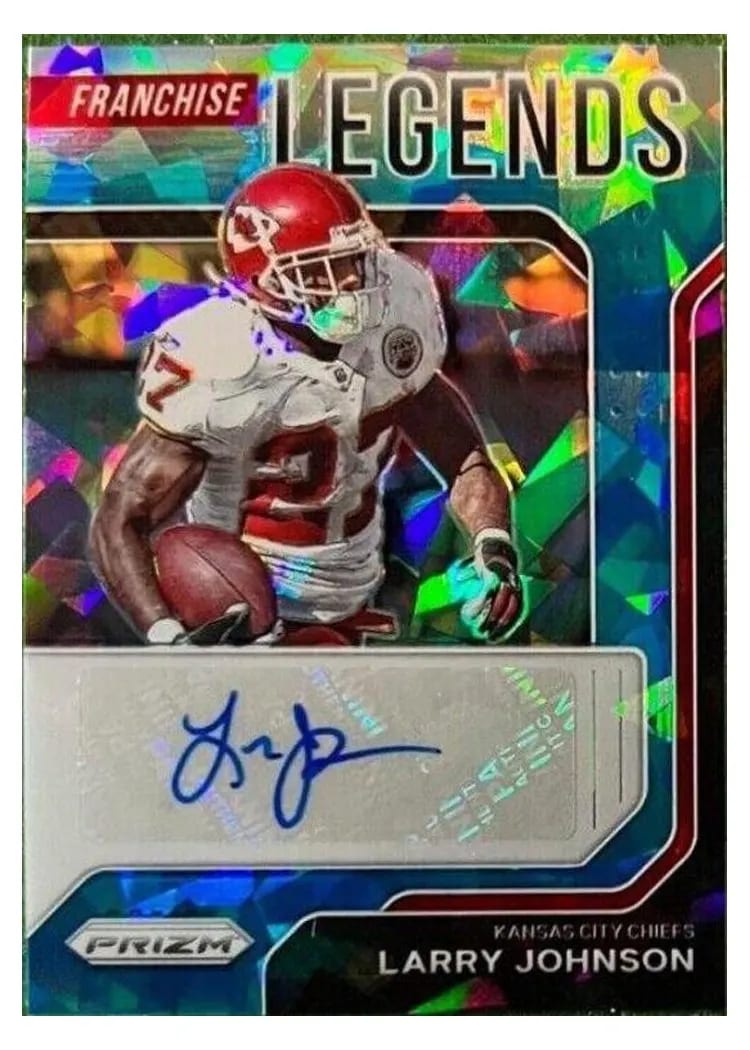 2021 Panini Prizm Franchise Legends Signatures Larry Johnson #FLS-LJ card