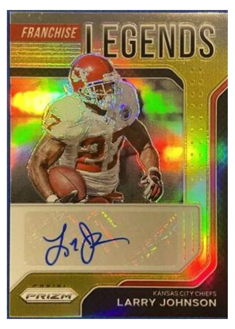2021 Panini Prizm Franchise Legends Signatures Larry Johnson #FLS-LJ card