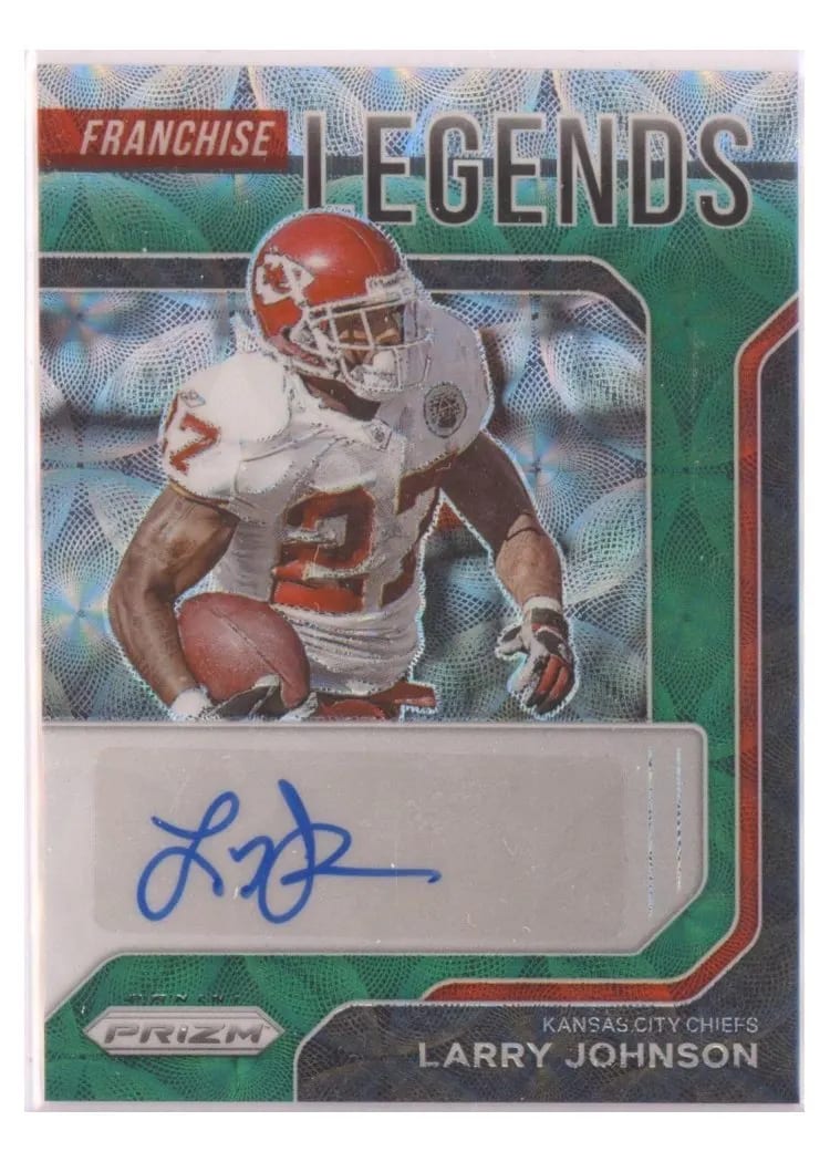 2021 Panini Prizm Franchise Legends Signatures Larry Johnson #FLS-LJ card
