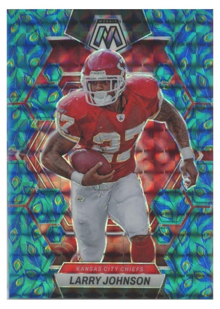 2023 Panini Mosaic Base Set Larry Johnson Choice Peacock #117 card