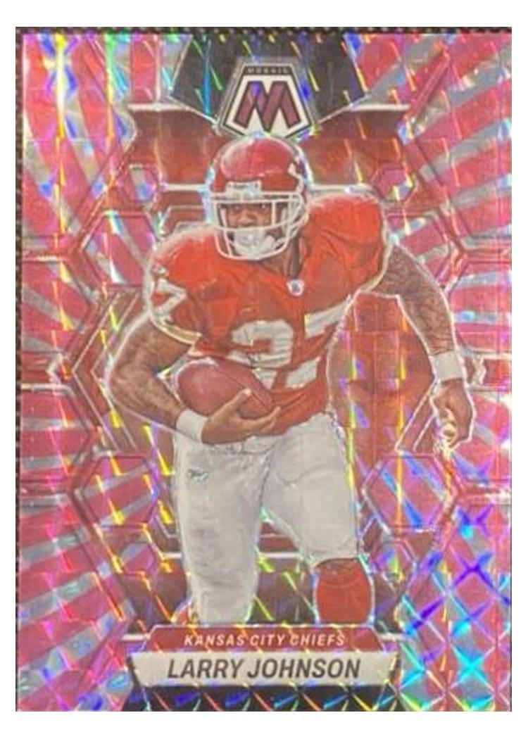 2023 Panini Mosaic Base Set Larry Johnson Pink Swirl #117 card