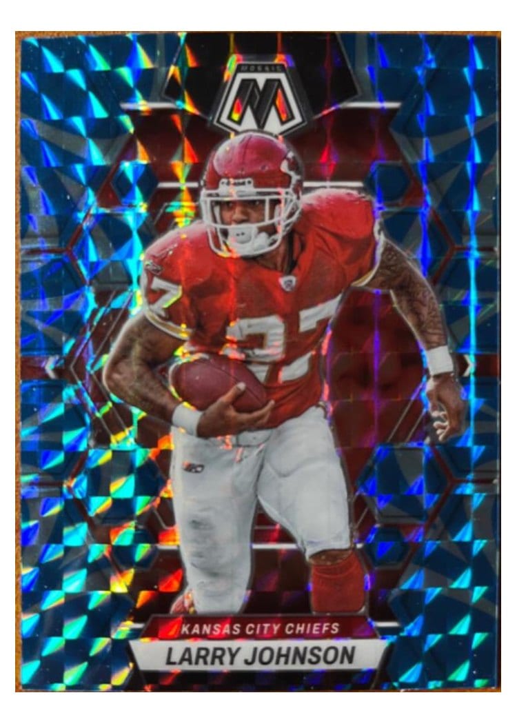 2023 Panini Mosaic Base Set Larry Johnson Reactive Blue #117 card
