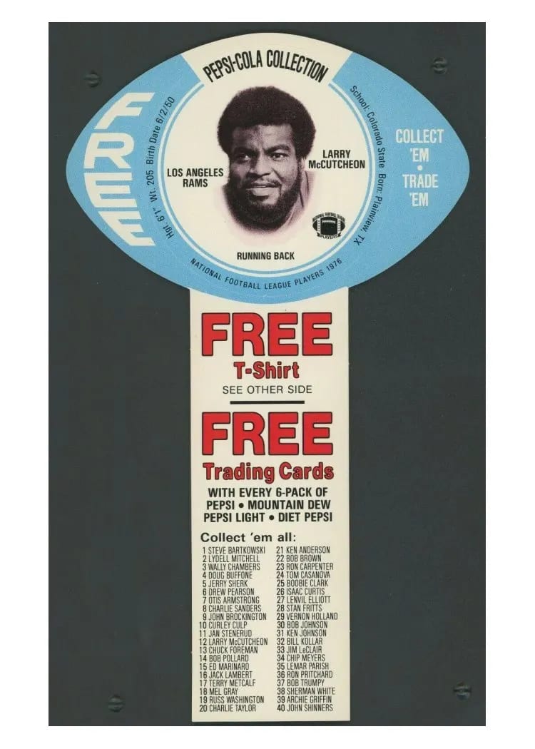 1976 Pepsi Discs Larry McCutcheon #12 card
