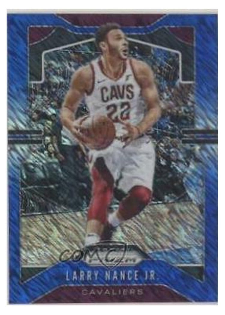 2019-20 Panini Prizm Base Set Larry Nance Jr. Blue Shimmer Prizm #73 card