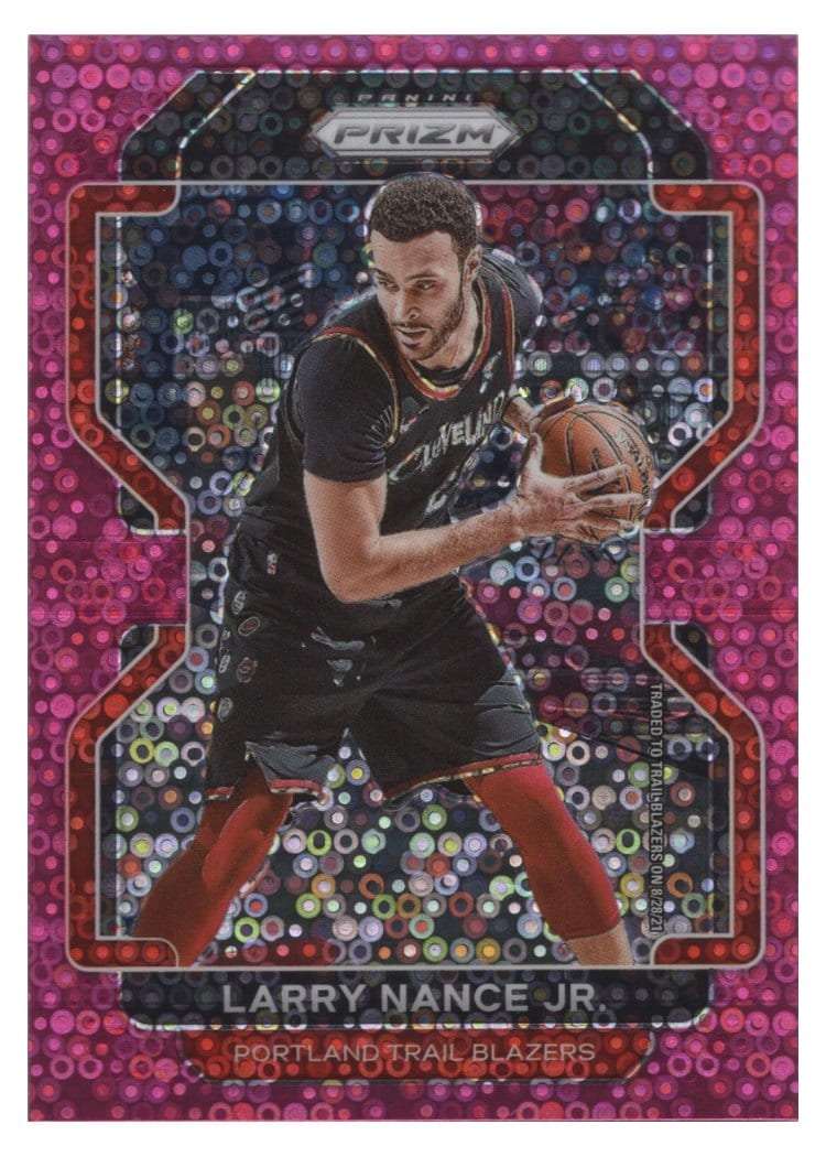 2021-22 Panini Prizm Base Set Larry Nance Jr. Fast Break Pink Prizm #126 card