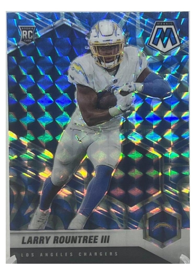2021 Panini Mosaic Base Set Larry Rountree III Blue Fluorescent #378 card