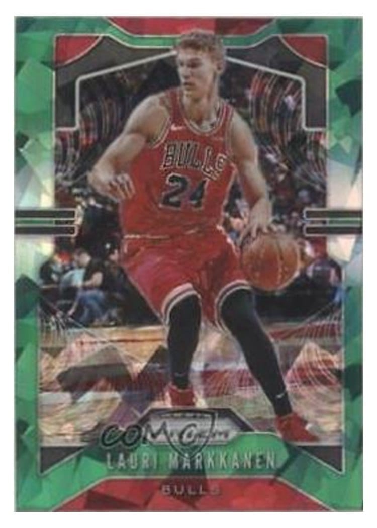 2019-20 Panini Prizm Base Set Lauri Markkanen Green Ice Prizm #63 card