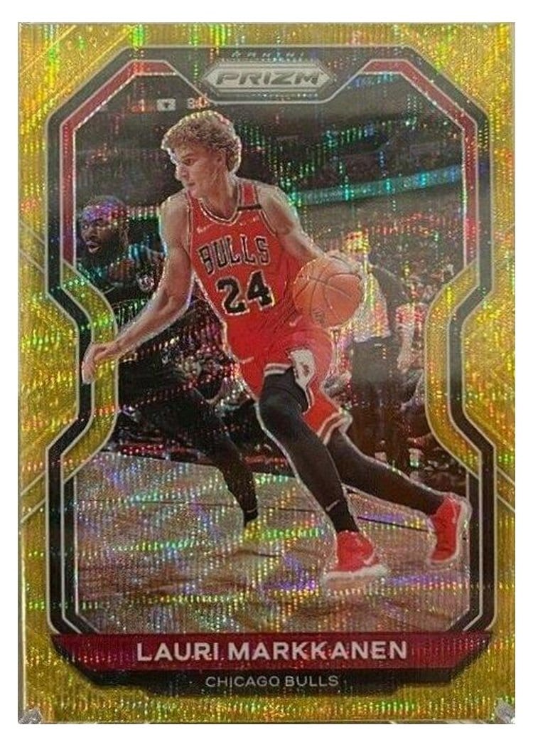 2020-21 Panini Prizm Base Set Lauri Markkanen Gold Wave Prizm #116 card