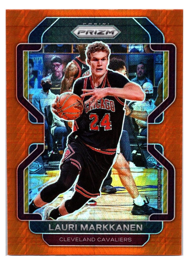 2021-22 Panini Prizm Base Set Lauri Markkanen Orange Hyper Prizm #86 card