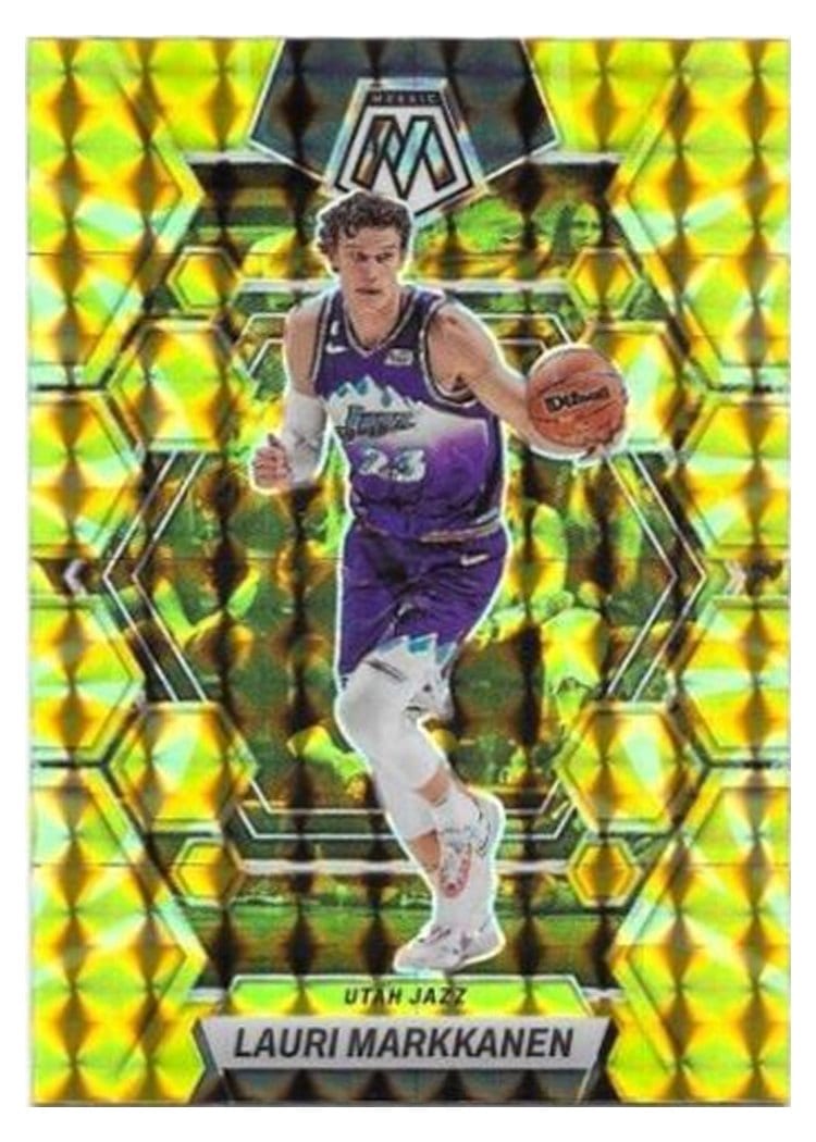 2022-23 Panini Mosaic Base Set Lauri Markkanen Reactive Yellow #147 card