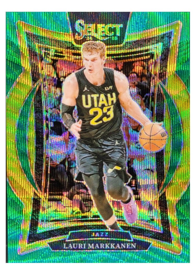 2024-25 Panini Select Base Set Lauri Markkanen Green Wave Prizm #62 card