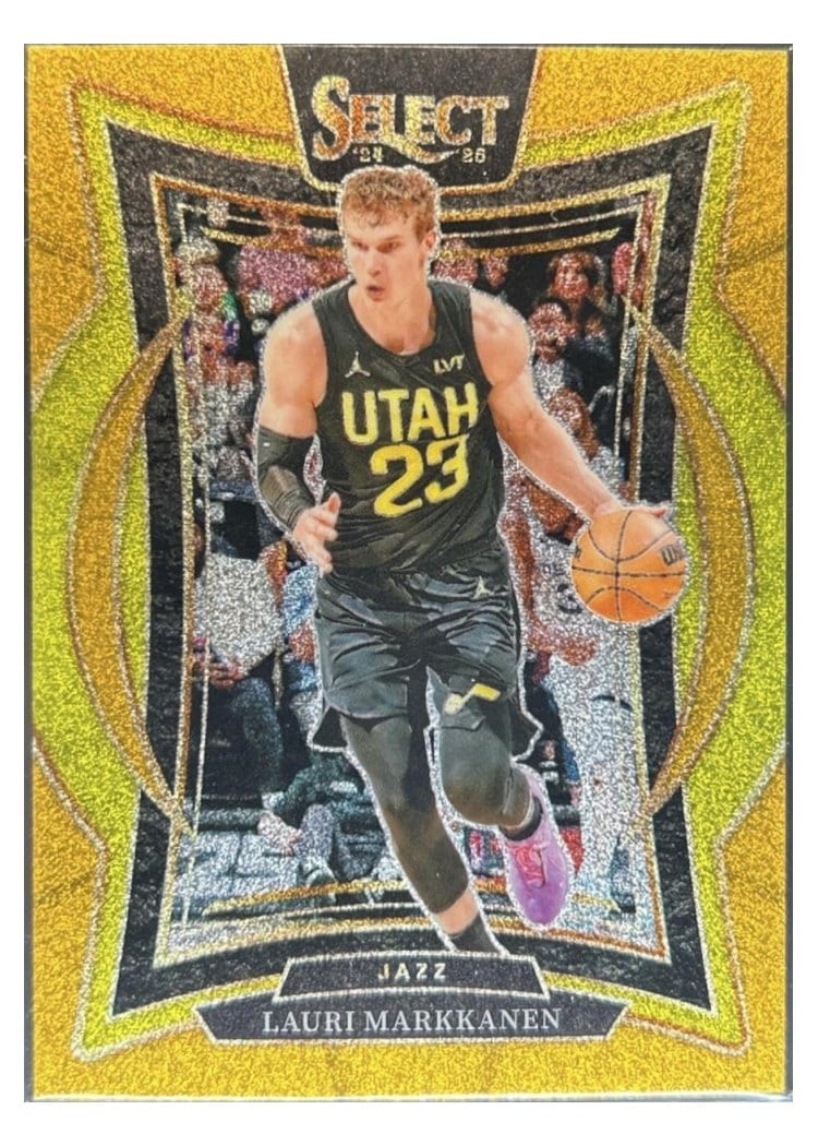 2024-25 Panini Select Base Set Lauri Markkanen Gold Glitter Prizm #62 card