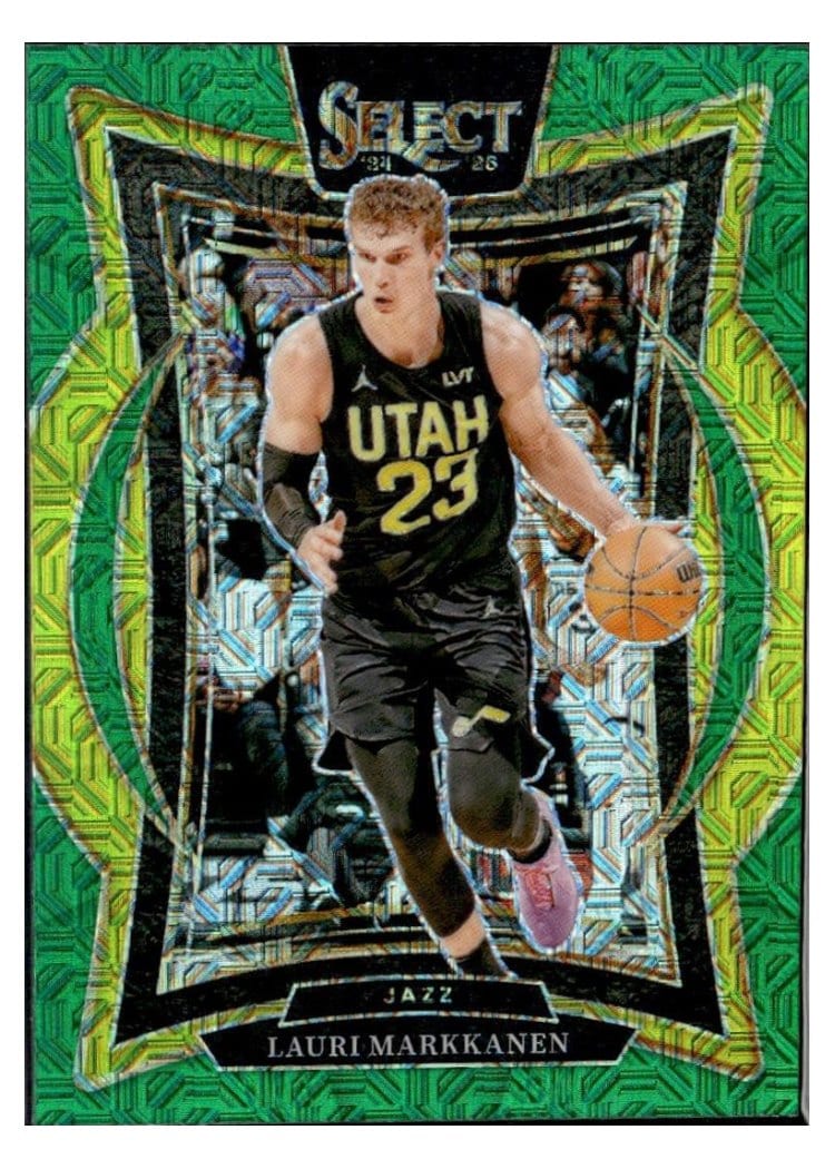 2024-25 Panini Select Base Set Lauri Markkanen Green Mojo Prizm #62 card