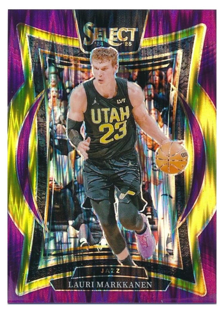 2024-25 Panini Select Base Set Lauri Markkanen Purple Flash Prizm #62 card
