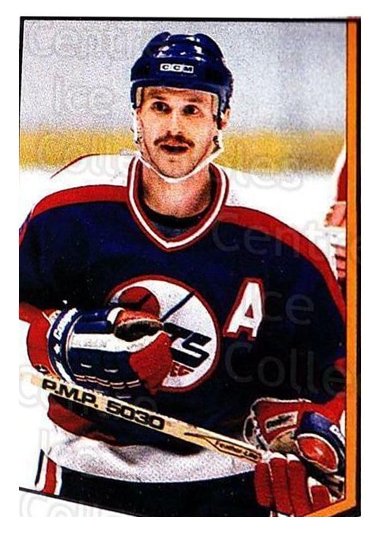 1986 O-Pee-Chee Sticker Laurie Boschman #111 card