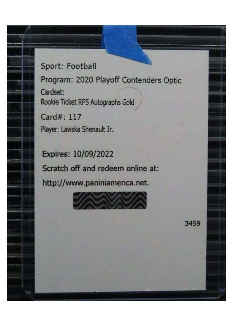 2020 Panini Contenders Optic Base Set Laviska Shenault Jr #117 card