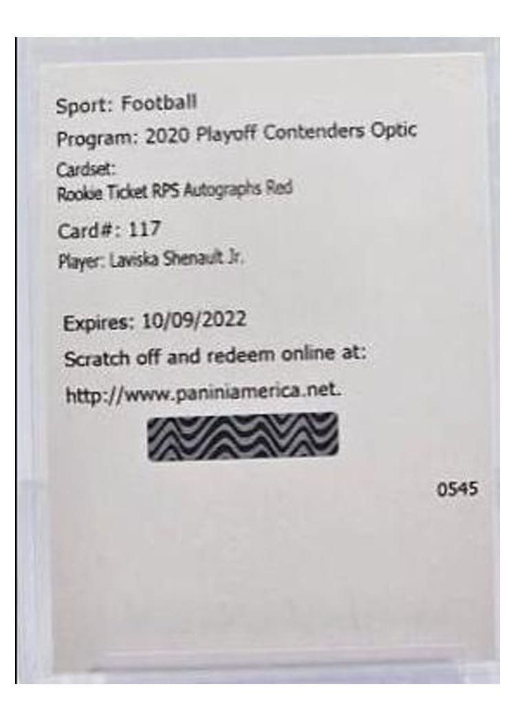 2020 Panini Contenders Optic Base Set Laviska Shenault Jr #117 card