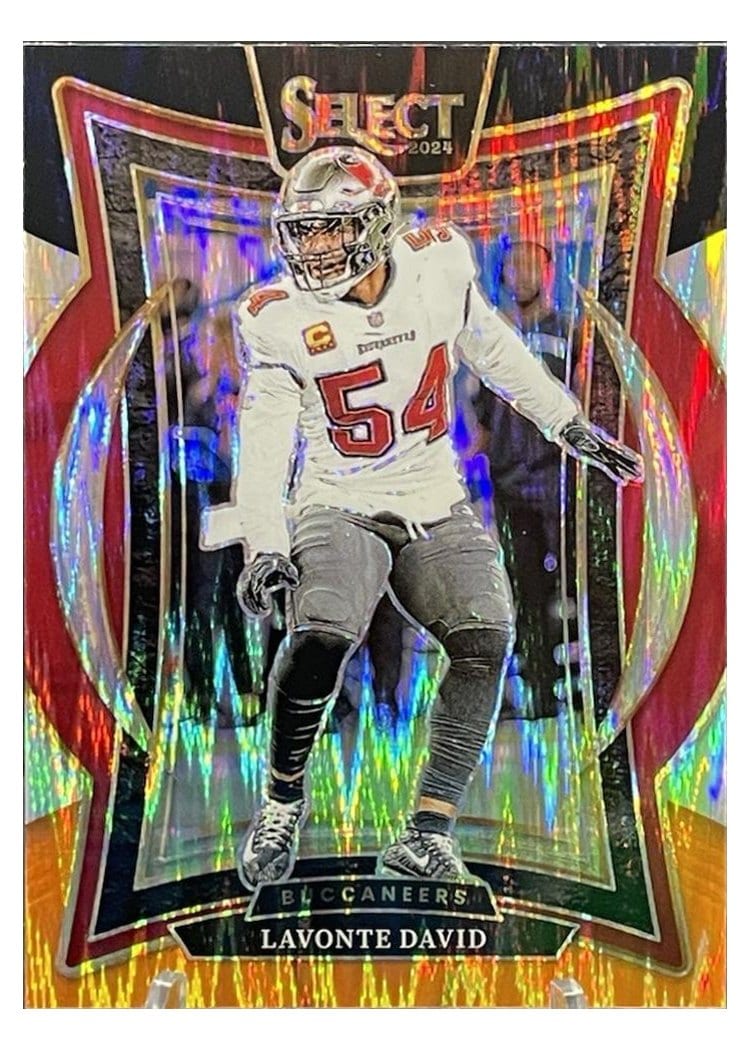 2024 Panini Select Base Set Lavonte David Black Orange Prizm Shock #79 card