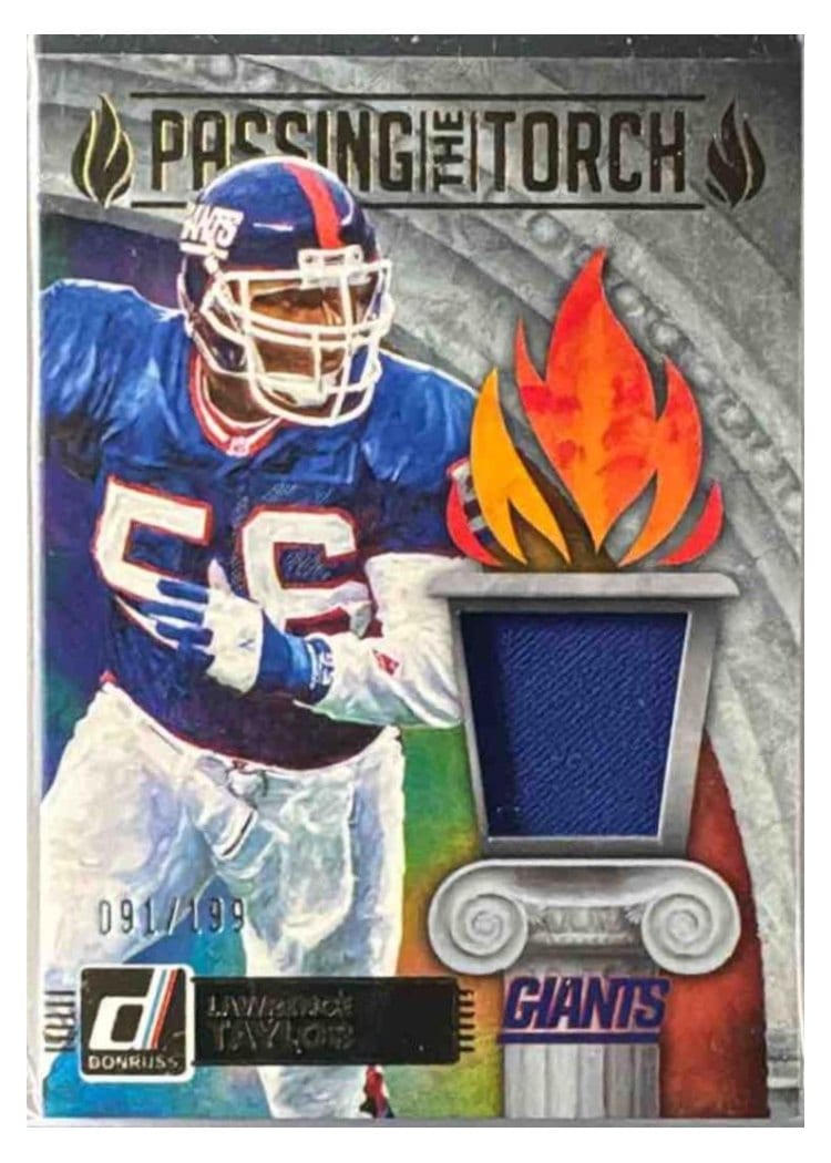 2025 Donruss Passing the Torch Jerseys Lawrence Taylor / Abdul Carter #PTJ-LB card