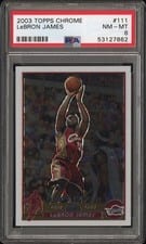 2003 Topps Chrome LeBron James Xfractor #111 card